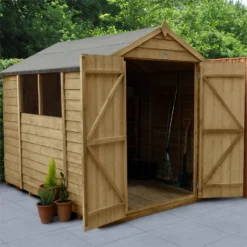 Forest 8 X 6ft Overlap Pressure Treated Apex Shed - Double Door - Incl. Installation -Elise Bloom 12814912 7624832992302264