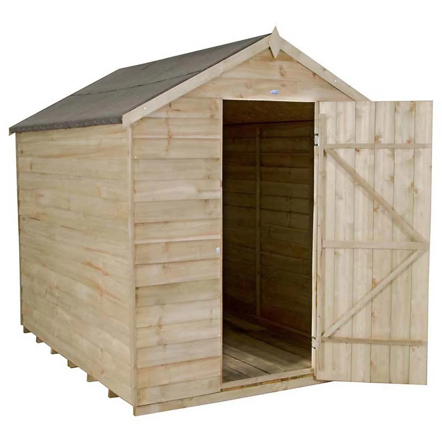 8x6ft Forest Wooden Overlap Pressure Treated Apex Shed -incl. Installation 3 8x6ft Forest Wooden Overlap Pressure Treated Apex Shed -incl. Installation