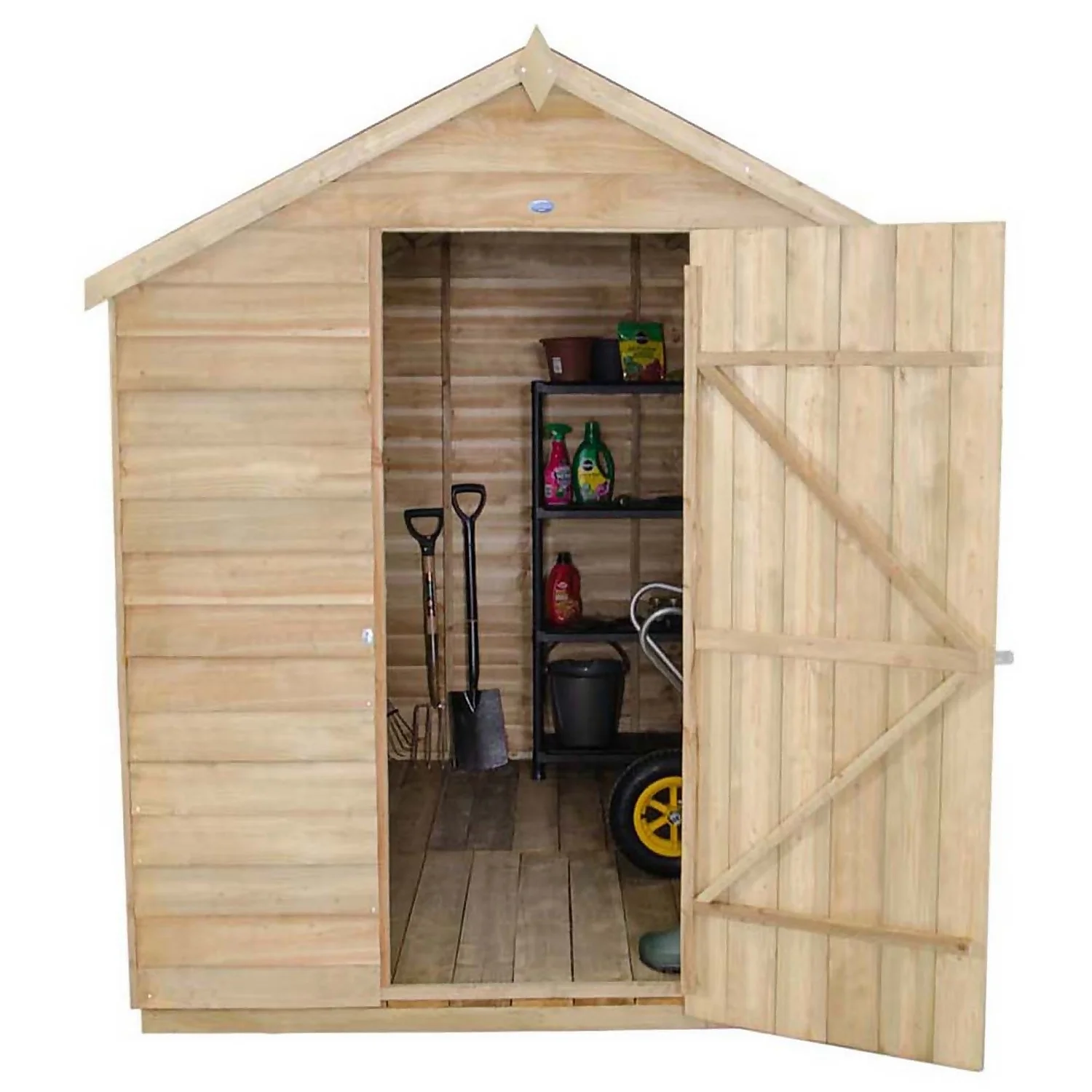 8x6ft Forest Wooden Overlap Pressure Treated Apex Shed -incl. Installation 6 8x6ft Forest Wooden Overlap Pressure Treated Apex Shed -incl. Installation - Image 4