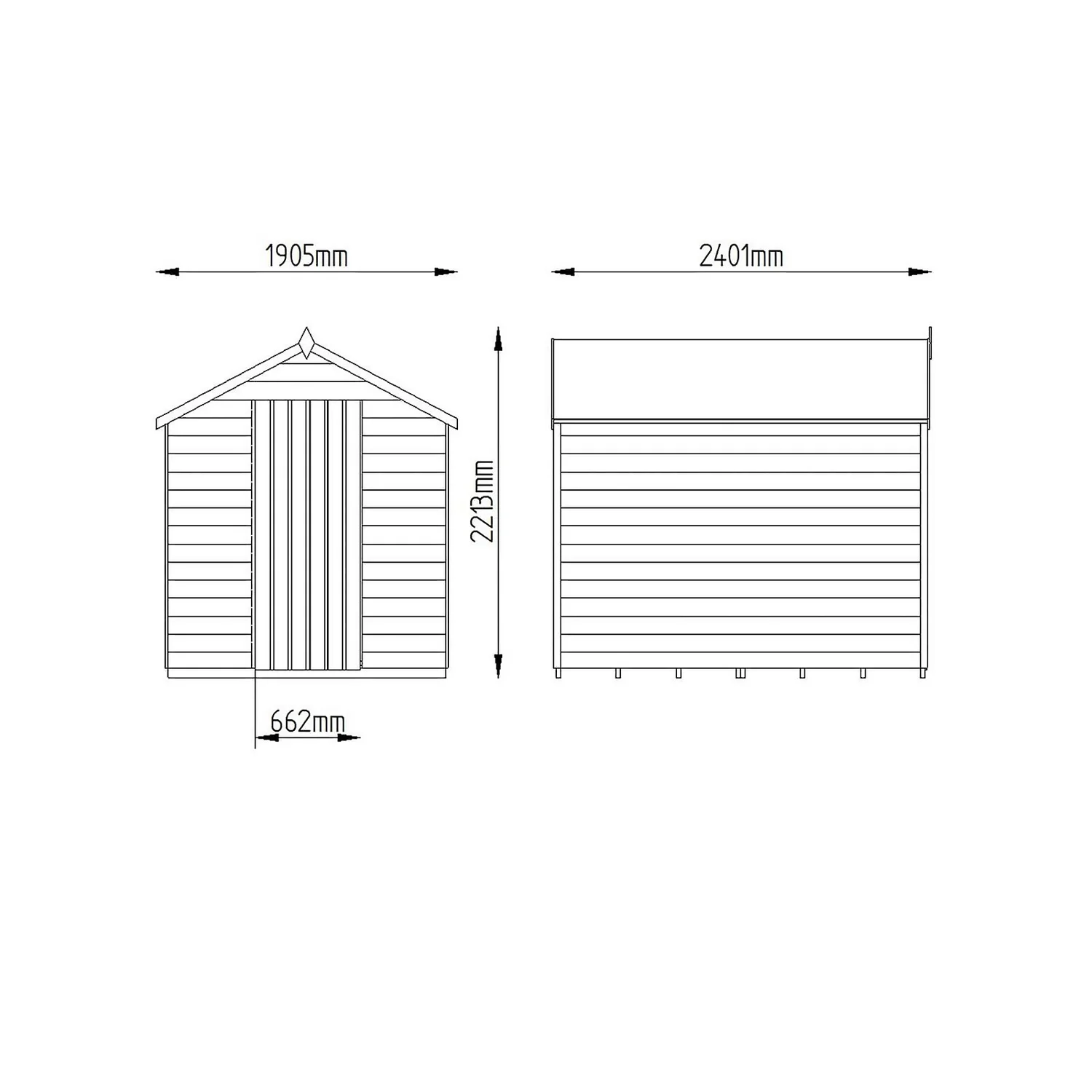 8x6ft Forest Wooden Overlap Pressure Treated Apex Shed -incl. Installation 11 8x6ft Forest Wooden Overlap Pressure Treated Apex Shed -incl. Installation - Image 9