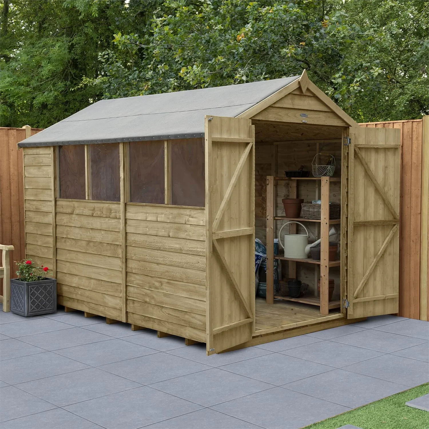 Forest 10 X 6ft Overlap Pressure Treated Apex Shed - Double Door -incl. Installation 4 Forest 10 X 6ft Overlap Pressure Treated Apex Shed - Double Door -incl. Installation - Image 2