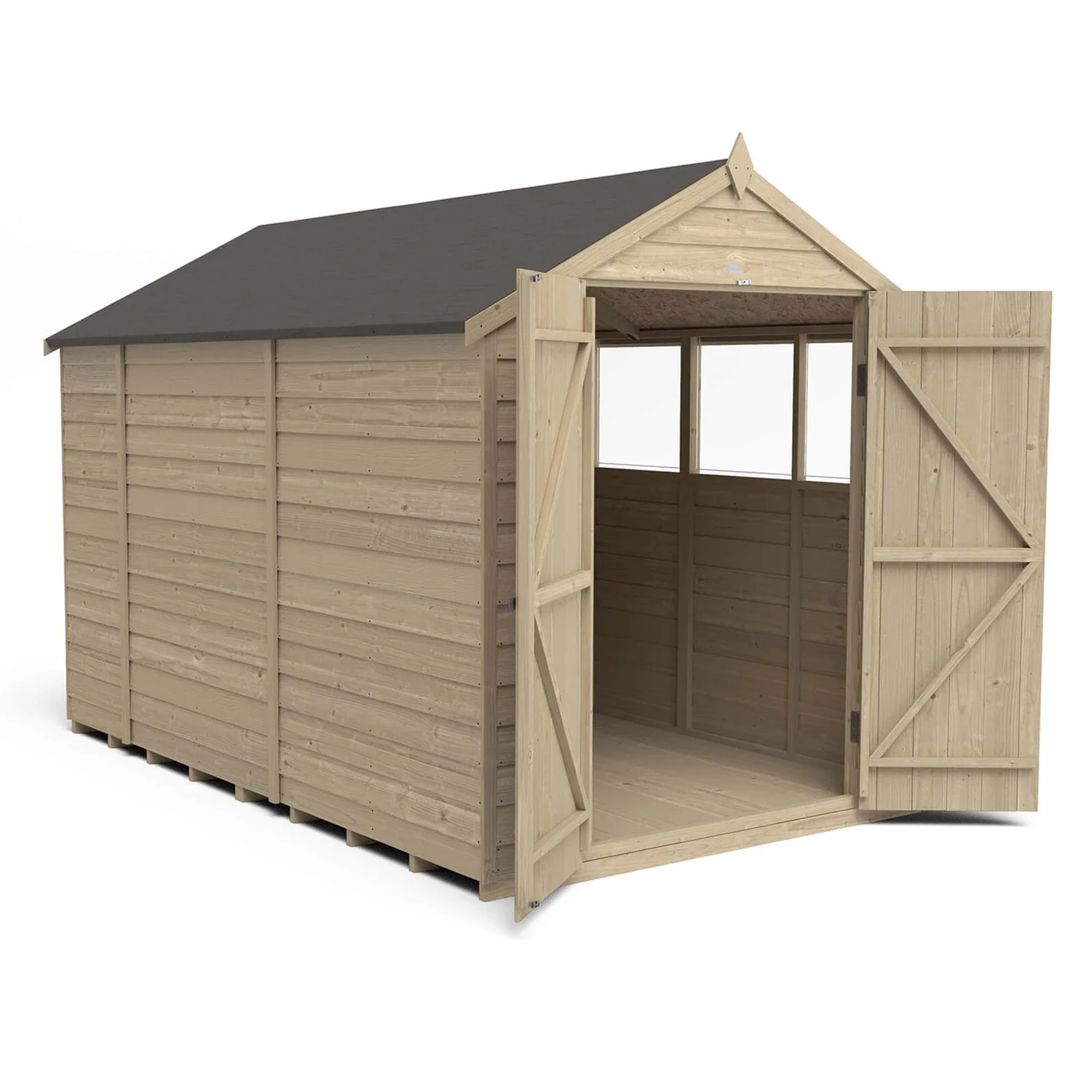 Forest 10 X 6ft Overlap Pressure Treated Apex Shed - Double Door -incl. Installation 6 Forest 10 X 6ft Overlap Pressure Treated Apex Shed - Double Door -incl. Installation - Image 4