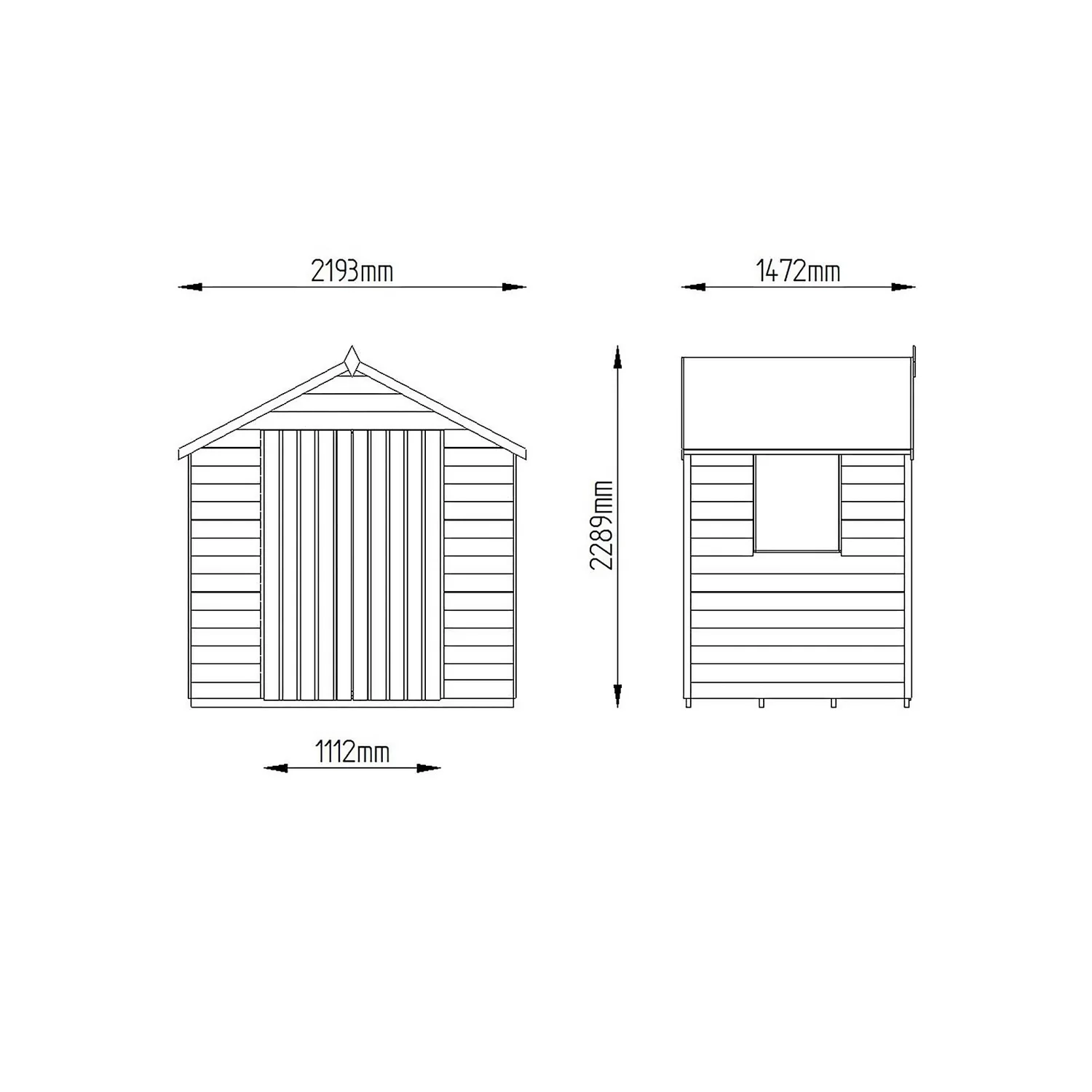7x5ft Forest Wooden Overlap Pressure Treated Apex Shed -incl. Installation 11 7x5ft Forest Wooden Overlap Pressure Treated Apex Shed -incl. Installation - Image 9