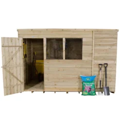 10x6ft Forest Wooden Overlap Pressure Treated Pent Shed -incl. Installation 14 10x6ft Forest Wooden Overlap Pressure Treated Pent Shed -incl. Installation -Elise Bloom 12815042 1354845697845306