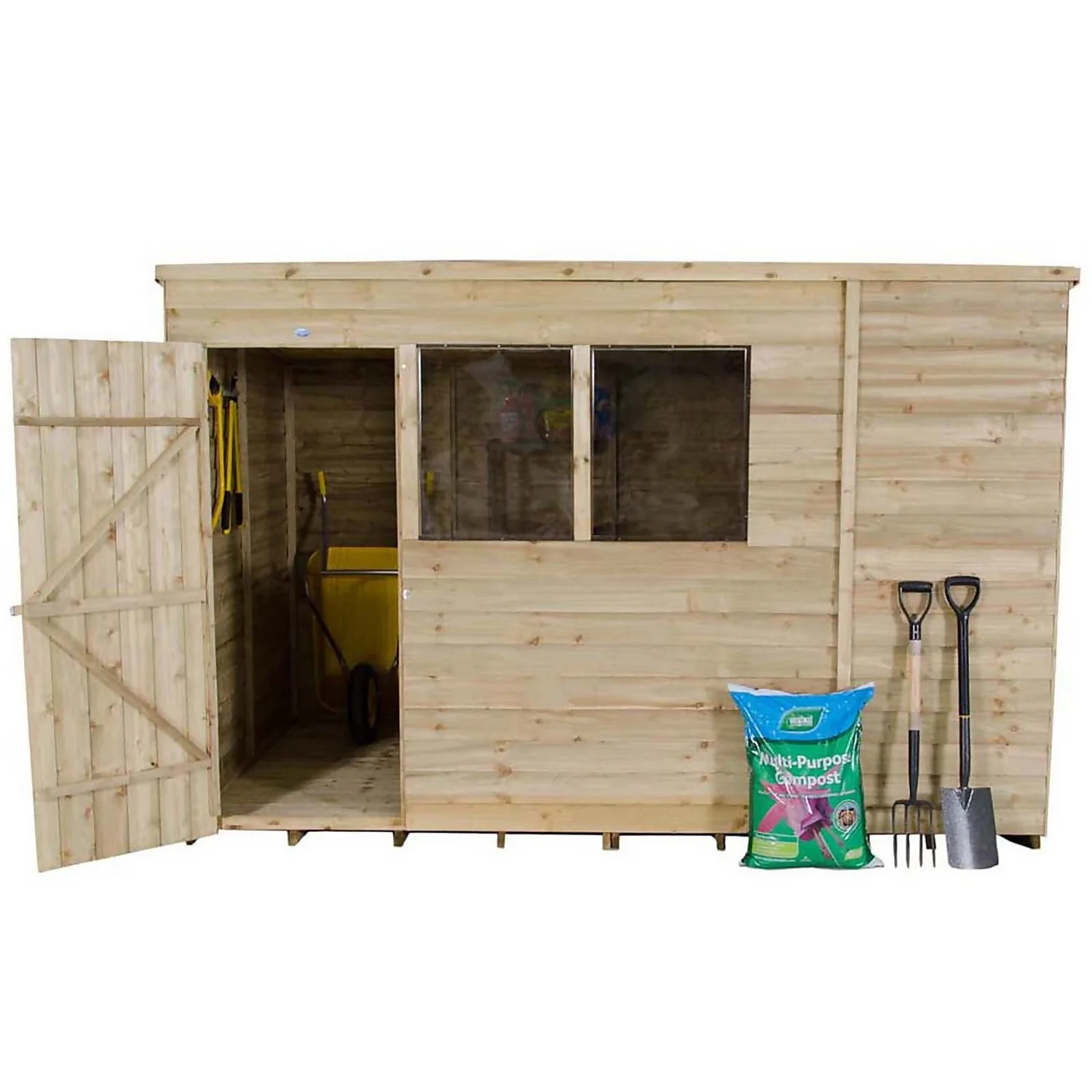 10x6ft Forest Wooden Overlap Pressure Treated Pent Shed -incl. Installation 6 10x6ft Forest Wooden Overlap Pressure Treated Pent Shed -incl. Installation - Image 4