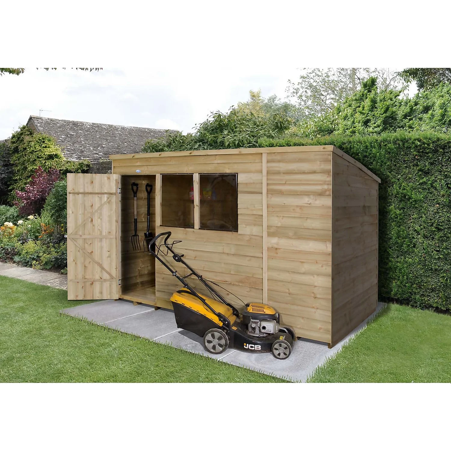 10x6ft Forest Wooden Overlap Pressure Treated Pent Shed -incl. Installation 4 10x6ft Forest Wooden Overlap Pressure Treated Pent Shed -incl. Installation - Image 2