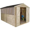 12x8ft Forest Wooden Overlap Pressure Treated Apex Shed -incl. Installation -Elise Bloom 12815043 2004845697540512