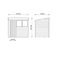 7x5ft Forest Wooden Overlap Pressure Treated Pent Shed -incl. Installation -Elise Bloom 12815049 2124845698214834