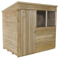 7x5ft Forest Wooden Overlap Pressure Treated Pent Shed -incl. Installation -Elise Bloom 12815049 2144845698064948