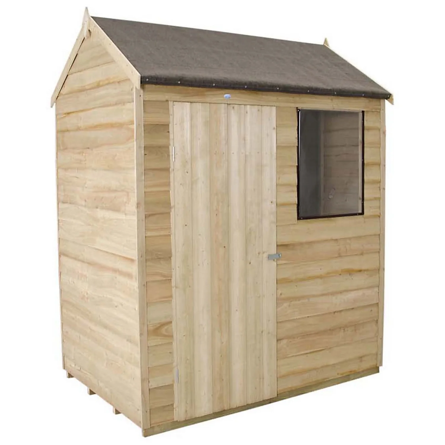 6x4ft Forest Wooden Overlap Pressure Treated Reverse Apex Shed -incl. Installation 5 6x4ft Forest Wooden Overlap Pressure Treated Reverse Apex Shed -incl. Installation - Image 3