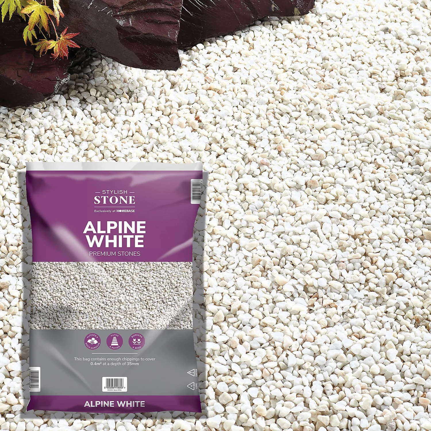 Stylish Stone Premium Alpine White Chippings - Large Pack - 19kg 3 Stylish Stone Premium Alpine White Chippings - Large Pack - 19kg