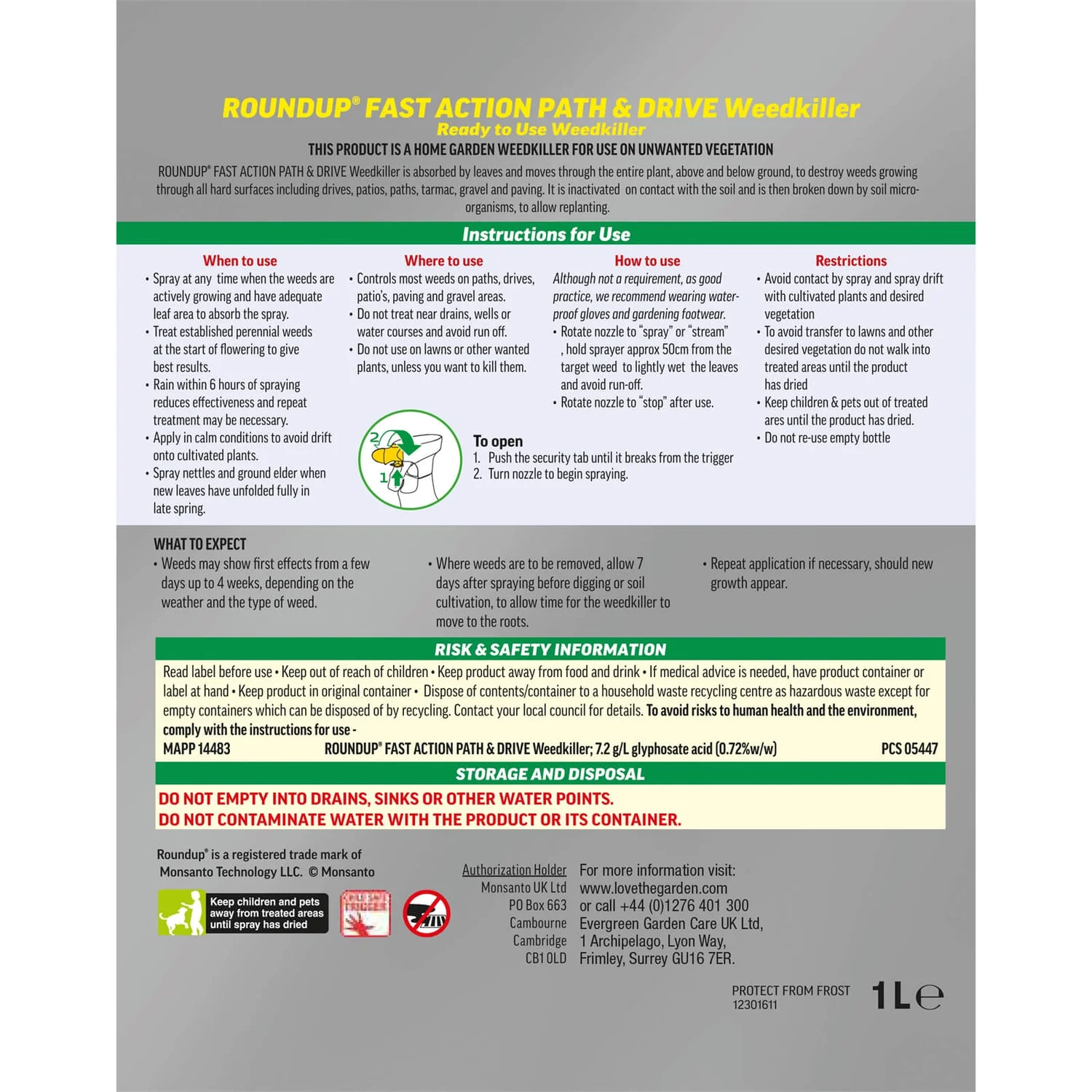 Roundup Path & Drive Ready To Use Weedkiller - 1L 4 Roundup Path & Drive Ready To Use Weedkiller - 1L - Image 2