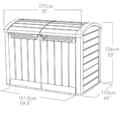 Keter Store It Out Ultra Outdoor Garden Storage Shed - Beige & Brown - 2000L 15 Keter Store It Out Ultra Outdoor Garden Storage Shed - Beige & Brown - 2000L -Elise Bloom 12815621 9184833203934891