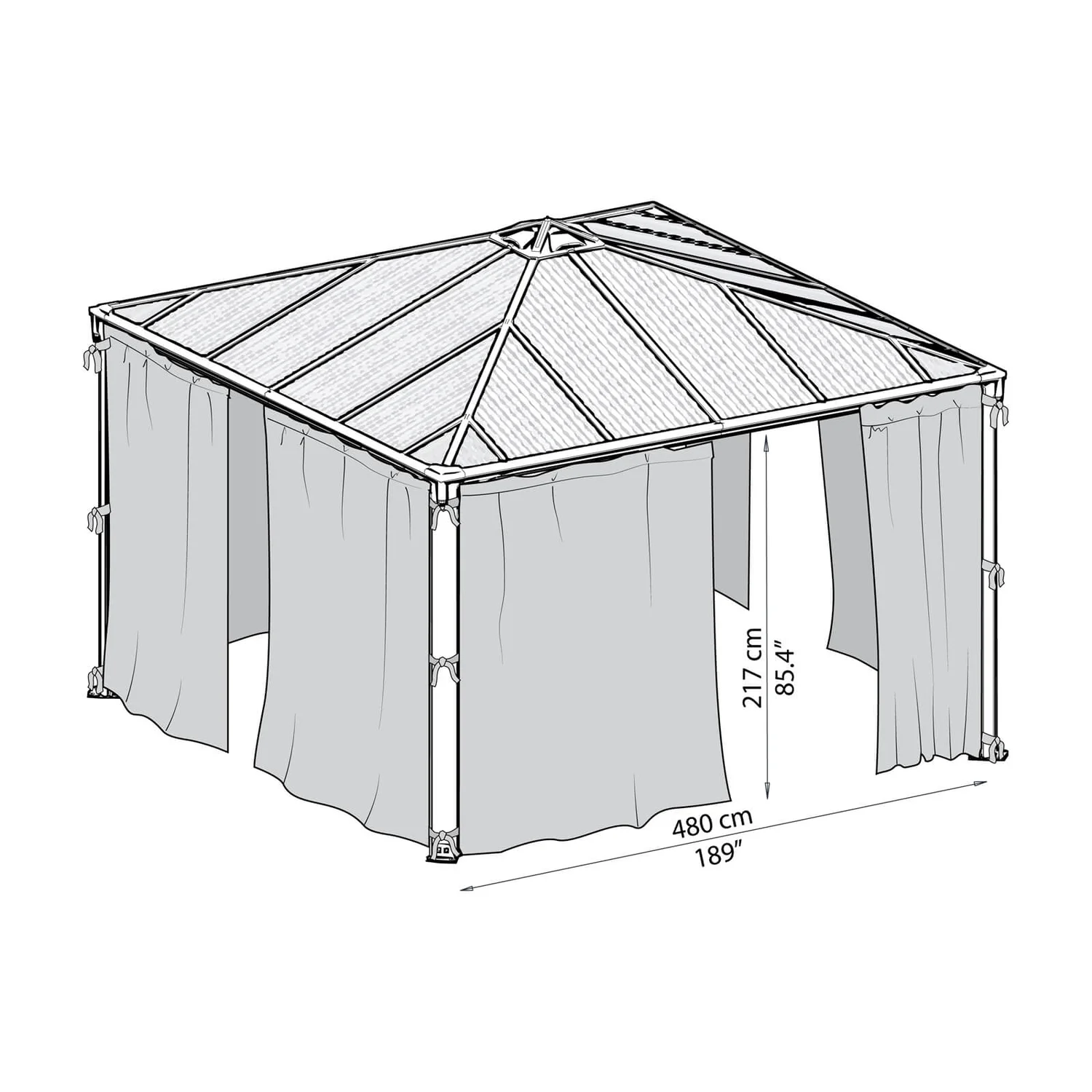 Palram Canopia Palermo 4300 Curtain Set 6 Palram Canopia Palermo 4300 Curtain Set - Image 4