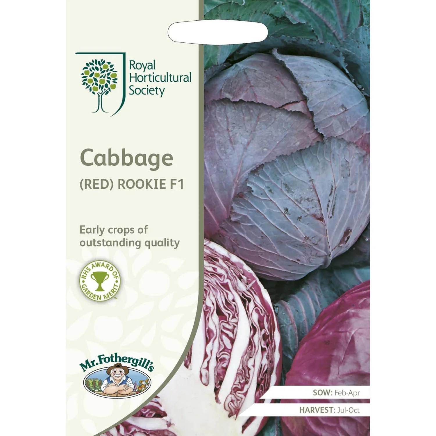 RHS Cabbage (Red) Rookie F1 Seeds 3 RHS Cabbage (Red) Rookie F1 Seeds