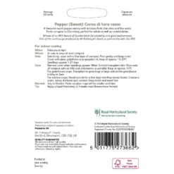 RHS Pepper (Sweet) Corno Di Toro Rosso Seeds 5 RHS Pepper (Sweet) Corno Di Toro Rosso Seeds -Elise Bloom 12817585 1414833222063747