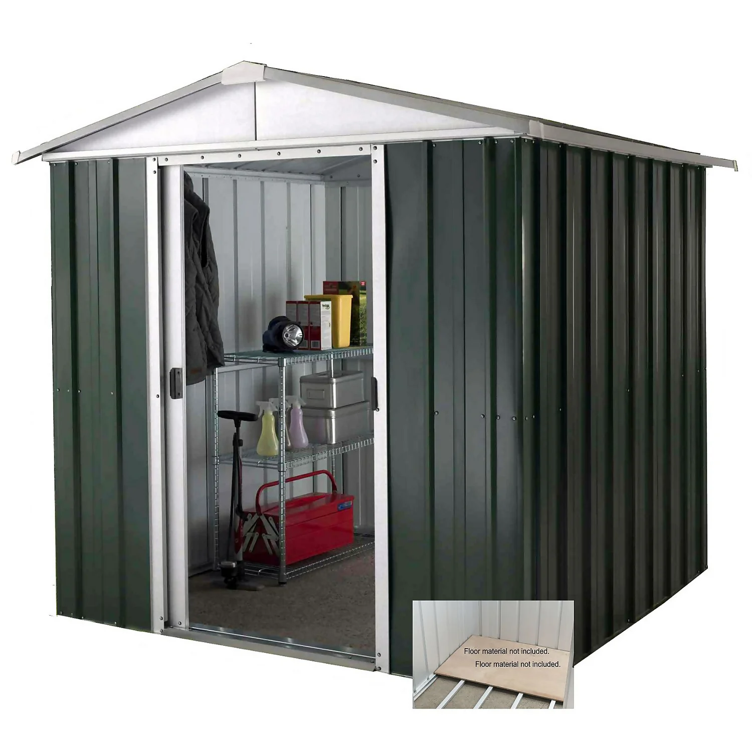 Yardmaster 6x8ft Hercules Deluxe Apex Metal Shed With Floor Frame 4 Yardmaster 6x8ft Hercules Deluxe Apex Metal Shed With Floor Frame - Image 2