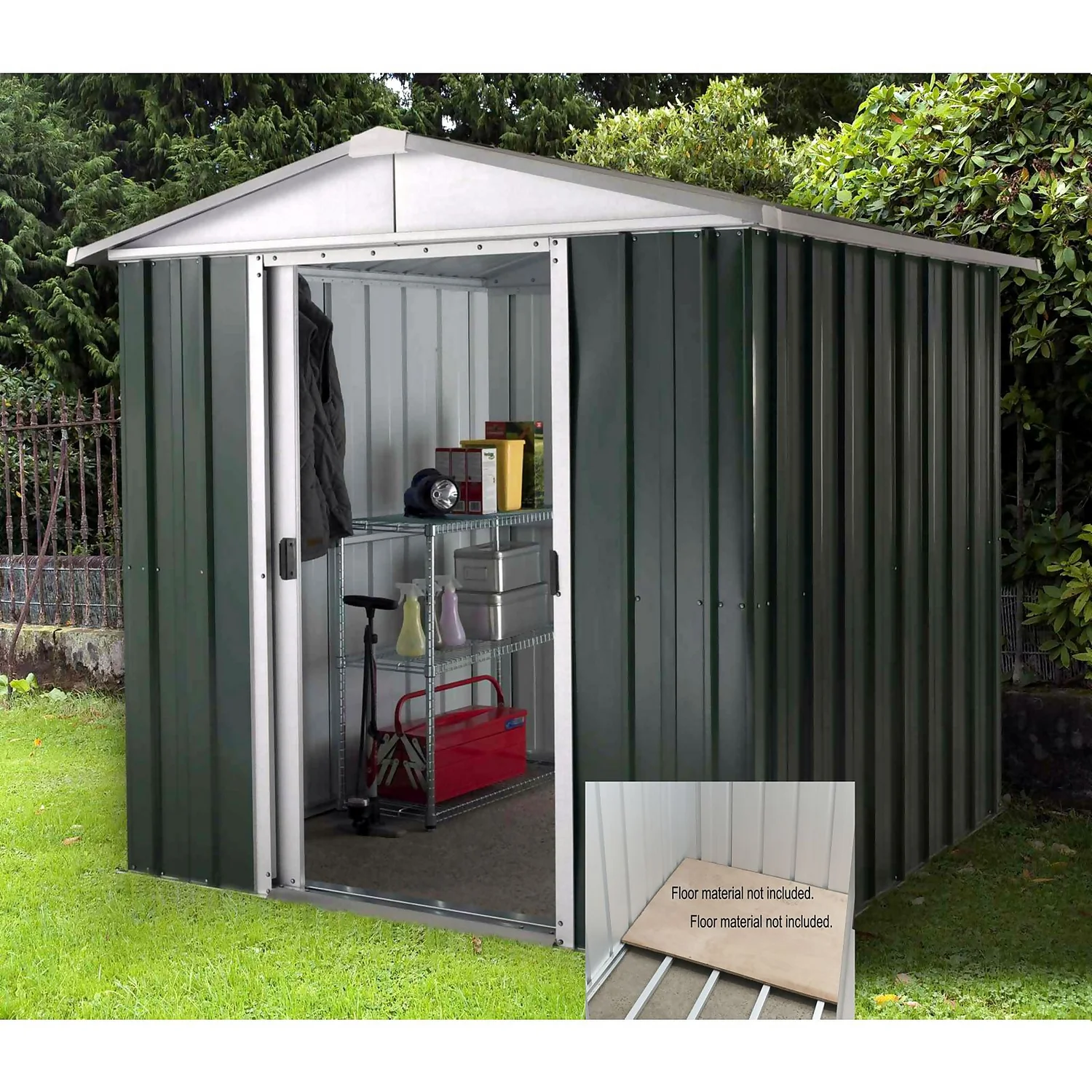 Yardmaster 6x8ft Hercules Deluxe Apex Metal Shed With Floor Frame 3 Yardmaster 6x8ft Hercules Deluxe Apex Metal Shed With Floor Frame
