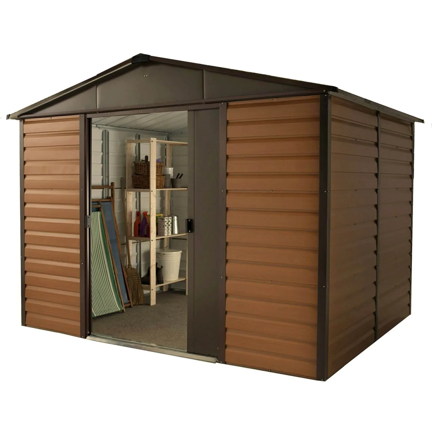 Yardmaster 10x6ft Woodgrain Metal Shed 4 Yardmaster 10x6ft Woodgrain Metal Shed - Image 2