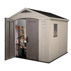 Keter Factor 8 X 8ft Outdoor Garden Apex Storage Shed - Beige/Brown 15 Keter Factor 8 X 8ft Outdoor Garden Apex Storage Shed - Beige/Brown -Elise Bloom 12817716 1904864829004177