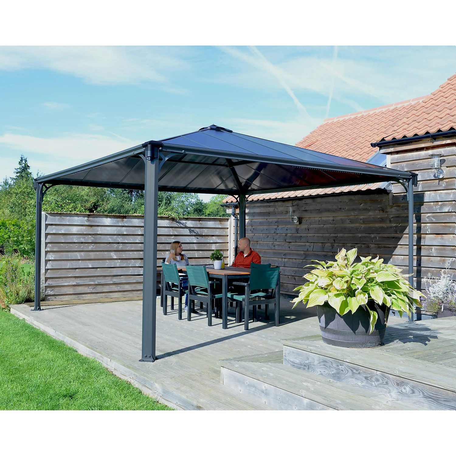 Palram - Canopia Palermo 4300 Garden Gazebo Grey 5 Palram - Canopia Palermo 4300 Garden Gazebo Grey - Image 3