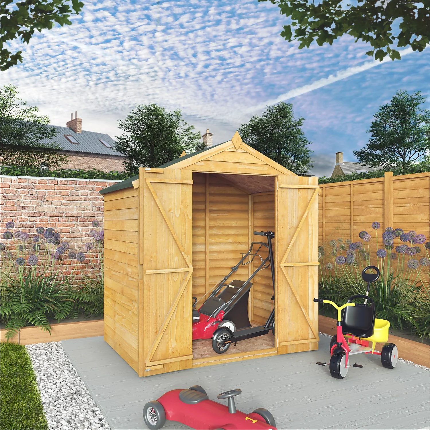 Mercia 4 X 6ft Overlap Apex Windowless Wooden Shed 4 Mercia 4 X 6ft Overlap Apex Windowless Wooden Shed - Image 2