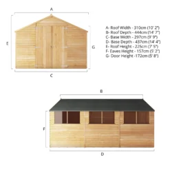 Mercia 15 X 10ft Overlap Apex Wooden Shed -Elise Bloom 12819923 9465047801194468