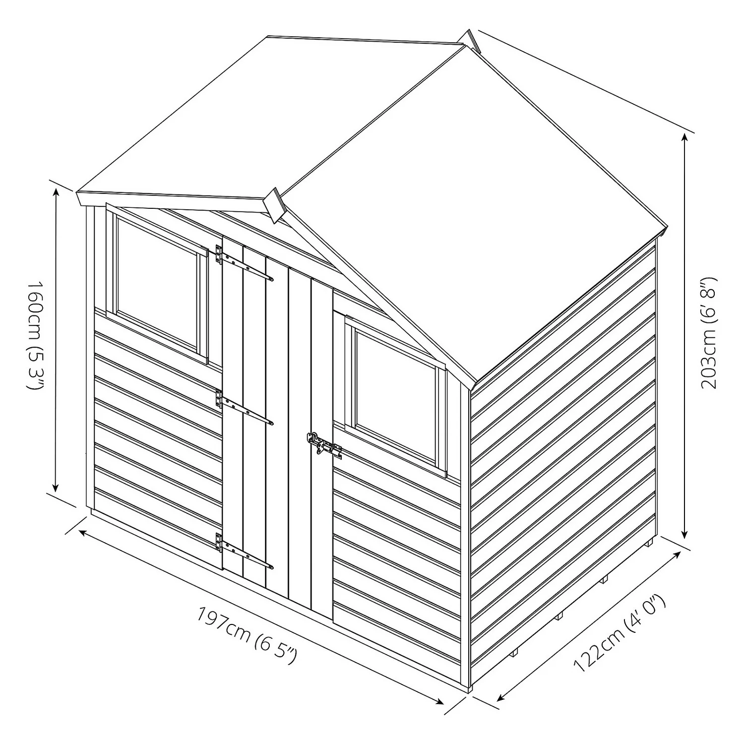 Mercia 4 X 6ft Shiplap Apex Wooden Shed 12 Mercia 4 X 6ft Shiplap Apex Wooden Shed - Image 10