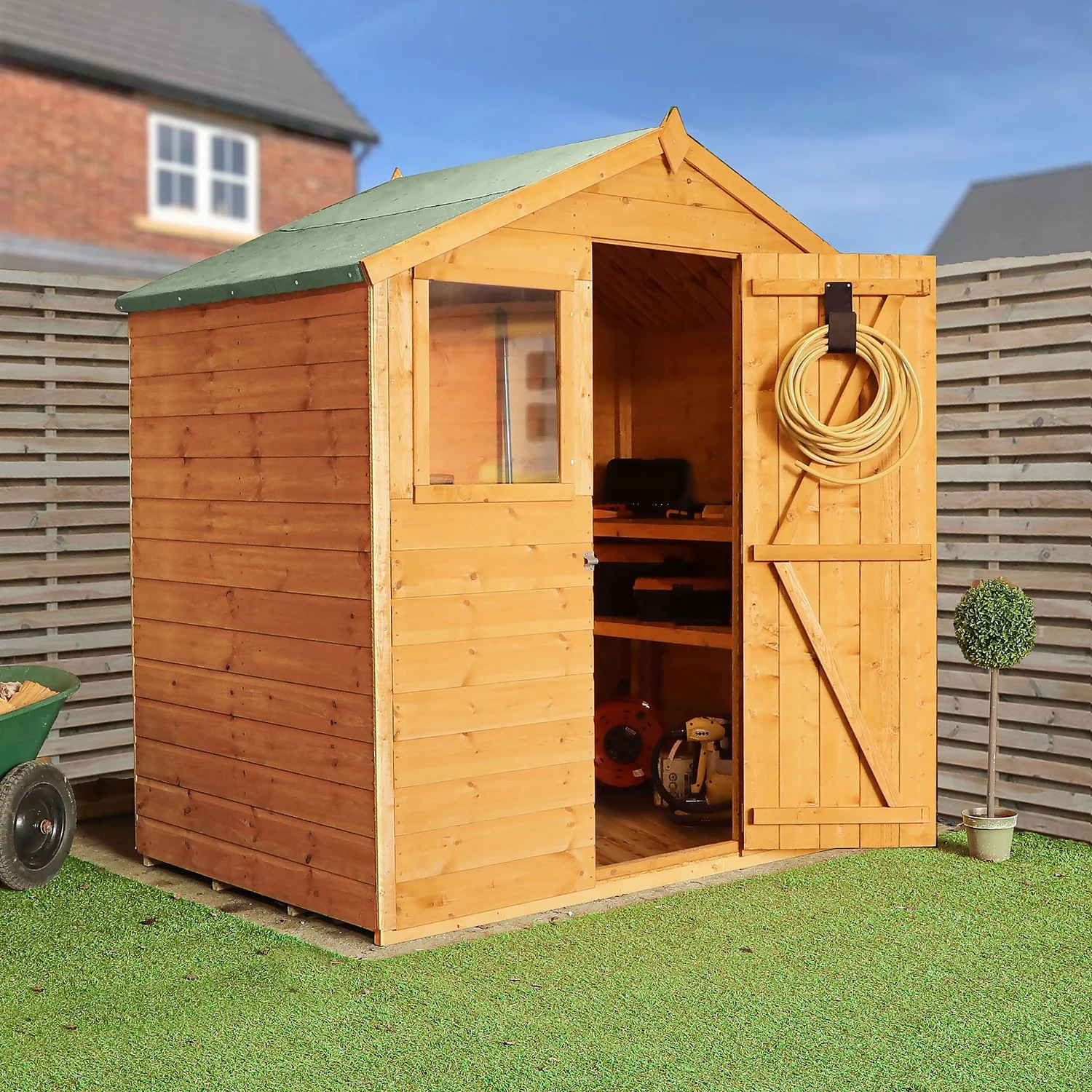 Mercia 4 X 6ft Shiplap Apex Wooden Shed 4 Mercia 4 X 6ft Shiplap Apex Wooden Shed - Image 2
