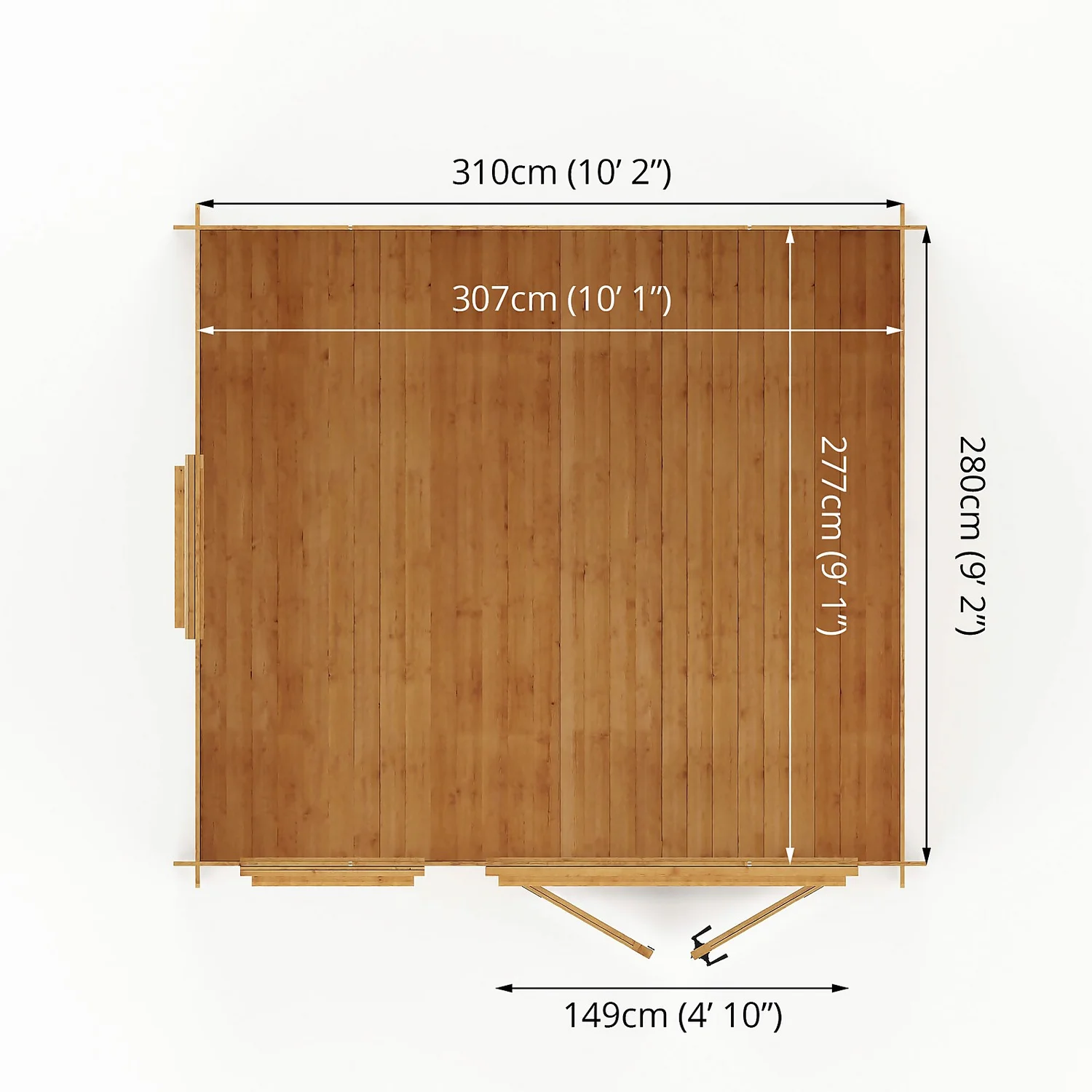 Mercia 3m X 3.3m Sherwood 19mm Log Cabin 12 Mercia 3m X 3.3m Sherwood 19mm Log Cabin - Image 10
