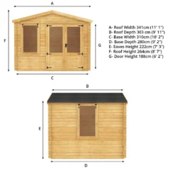 Mercia 3m X 3.3m Sherwood 19mm Log Cabin 20 Mercia 3m X 3.3m Sherwood 19mm Log Cabin -Elise Bloom 12820078 6955023719470424