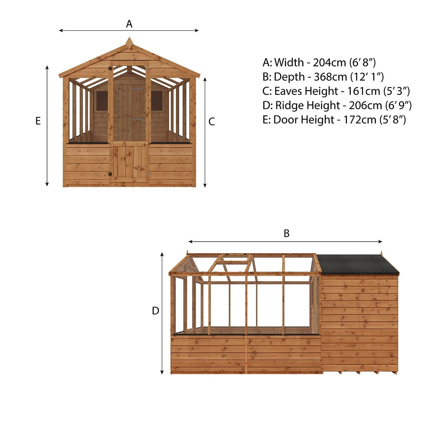Mercia 12 X 6ft Traditional Apex Greenhouse Combi 12 Mercia 12 X 6ft Traditional Apex Greenhouse Combi - Image 10