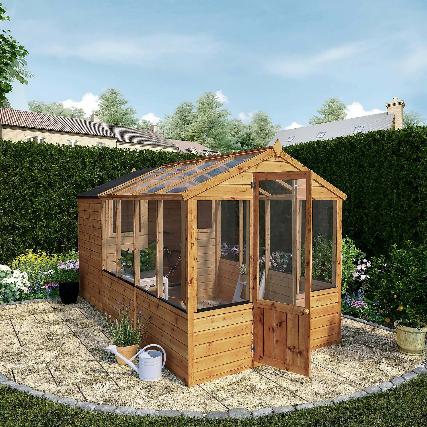 Mercia 12 X 6ft Traditional Apex Greenhouse Combi 4 Mercia 12 X 6ft Traditional Apex Greenhouse Combi - Image 2
