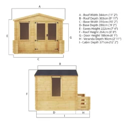 Mercia 3.3 X 3.7m Sherwood Log Cabin -Elise Bloom 12820083 5365023718542593