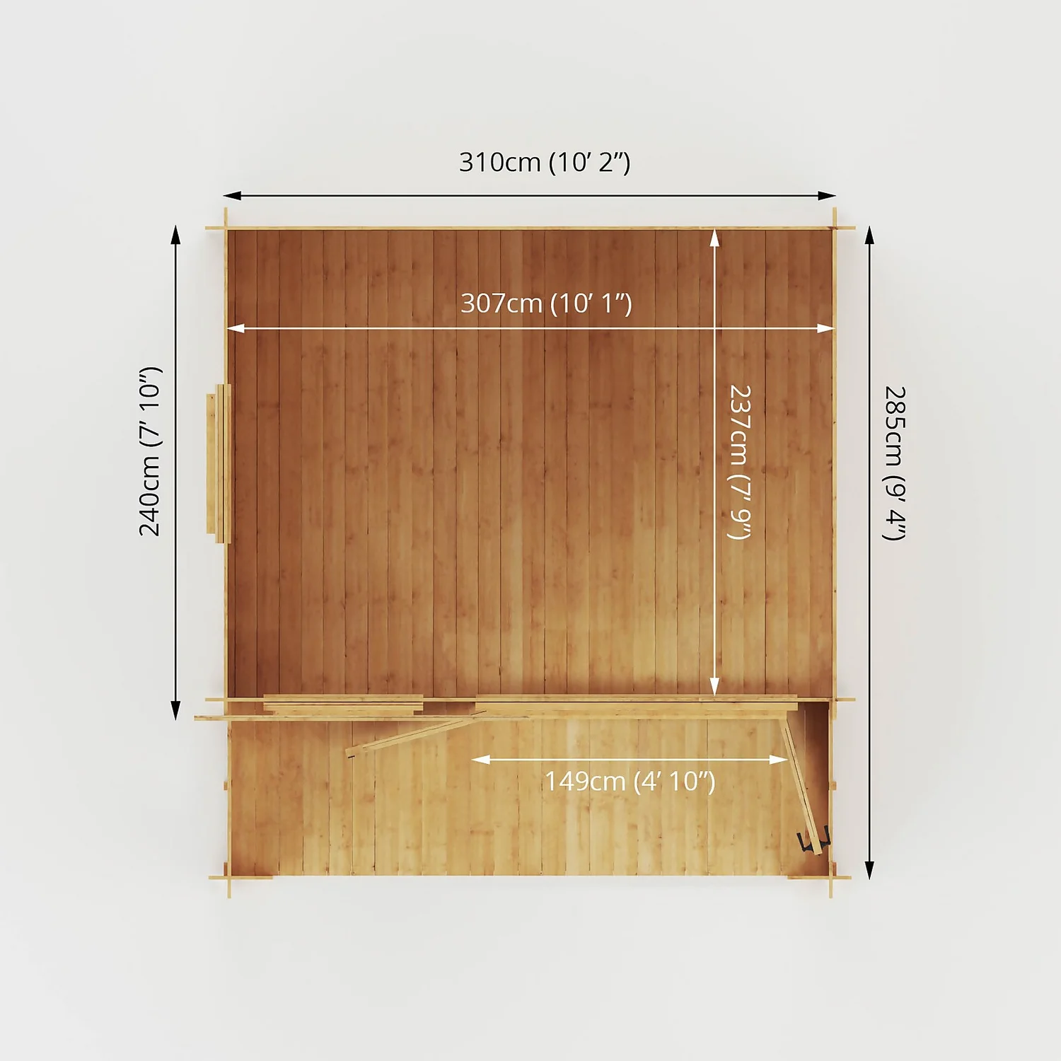 Mercia 3.3m X 3.4m Sherwood 19mm Cabin 12 Mercia 3.3m X 3.4m Sherwood 19mm Cabin - Image 10