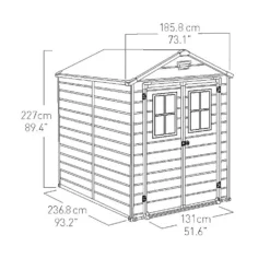 Keter Scala 6 X 8ft Outdoor Garden Apex Storage Shed - Brown -Elise Bloom 12820748 1904909430880765