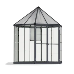 Palram 8ft Canopia Oasis Hexagonal Greenhouse - Grey 9 Palram 8ft Canopia Oasis Hexagonal Greenhouse - Grey -Elise Bloom 12821843 1834895167742205