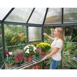 Palram 8ft Canopia Oasis Hexagonal Greenhouse - Grey 10 Palram 8ft Canopia Oasis Hexagonal Greenhouse - Grey -Elise Bloom 12821843 1944895167774419