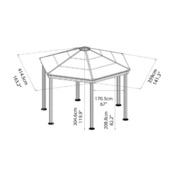 Palram - Canopia Roma Hexagonal Garden Gazebo Grey 15 Palram - Canopia Roma Hexagonal Garden Gazebo Grey -Elise Bloom 12821930 1644833174791166