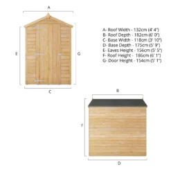 Mercia 6 X 4ft Overlap Apex Windowless Shed -Elise Bloom 12822306 1855033314510038