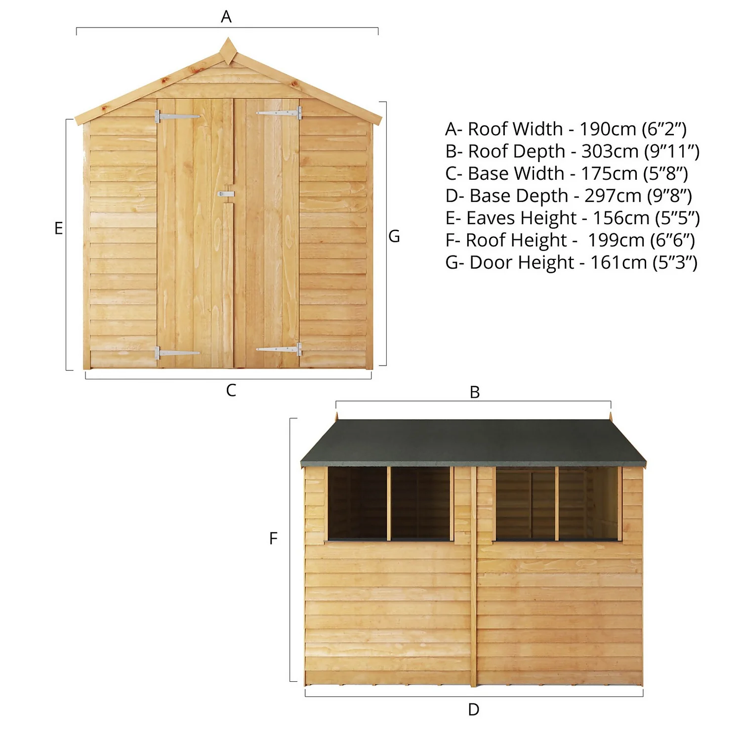 Mercia 10 X 6ft Overlap Apex Shed - Incl. Installation 11 Mercia 10 X 6ft Overlap Apex Shed - Incl. Installation - Image 9