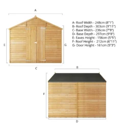 Mercia 10 X 8ft Overlap Double Door Apex Windowless Shed -Elise Bloom 12822434 3665033314467699
