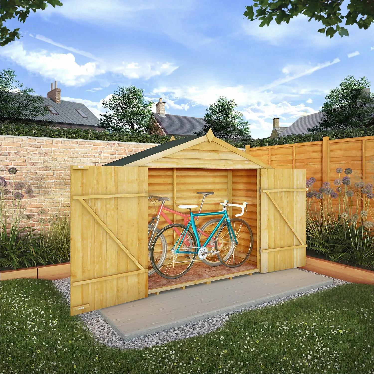 Mercia 7 X 3ft Overlap Apex Bike Shed 4 Mercia 7 X 3ft Overlap Apex Bike Shed - Image 2