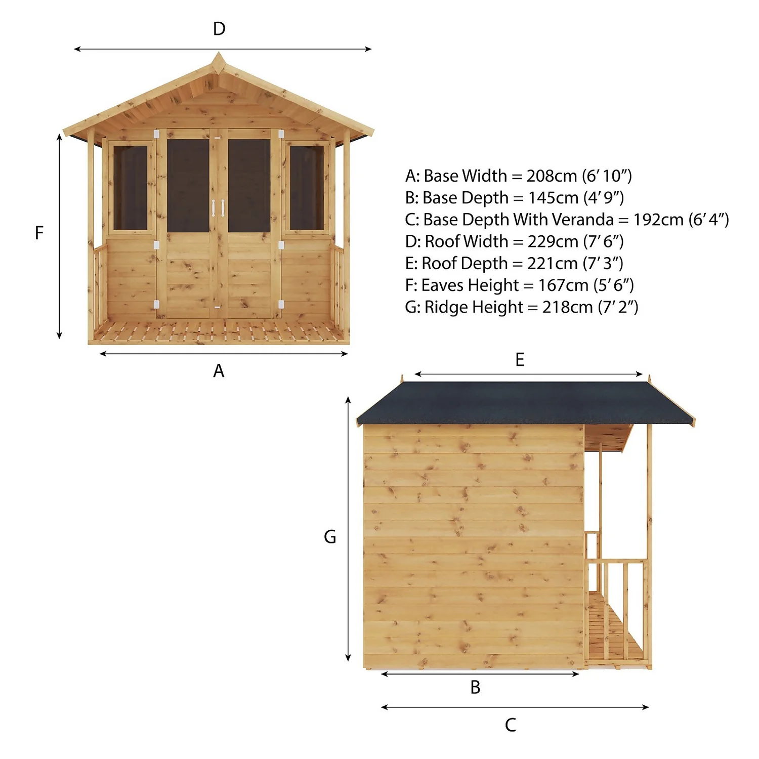Mercia 7 X 7ft Traditional Summerhouse 12 Mercia 7 X 7ft Traditional Summerhouse - Image 10