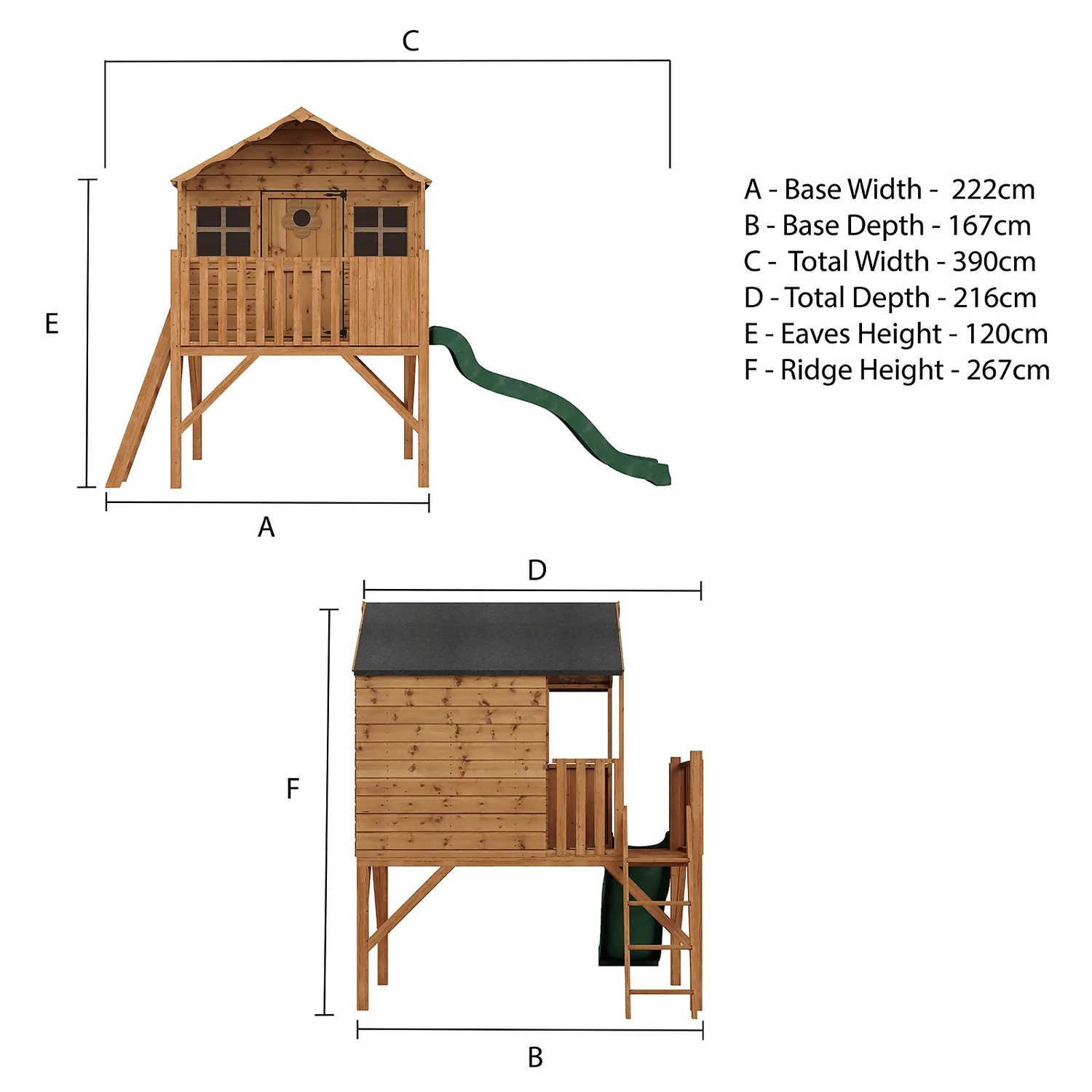 Mercia 14 X 7ft Honeysuckle Wooden Playhouse With Tower And Slide - Installation Included 10 Mercia 14 X 7ft Honeysuckle Wooden Playhouse With Tower And Slide - Installation Included - Image 8