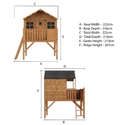 Mercia 8 X 7ft Honeysuckle Wooden Playhouse With Tower - Installation Included -Elise Bloom 12822469 1134949332399869