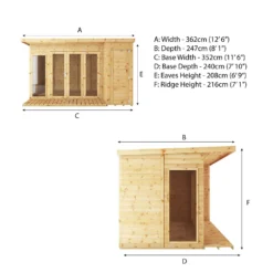 Mercia 12 X 8ft Garden Room With Side Shed - Incl. Installation -Elise Bloom 12822601 1124983778351848