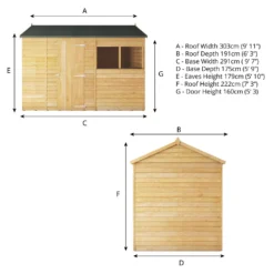 Mercia 10 X 6ft Overlap Reverse Apex Shed - Installation Included -Elise Bloom 12822603 9304980392068905