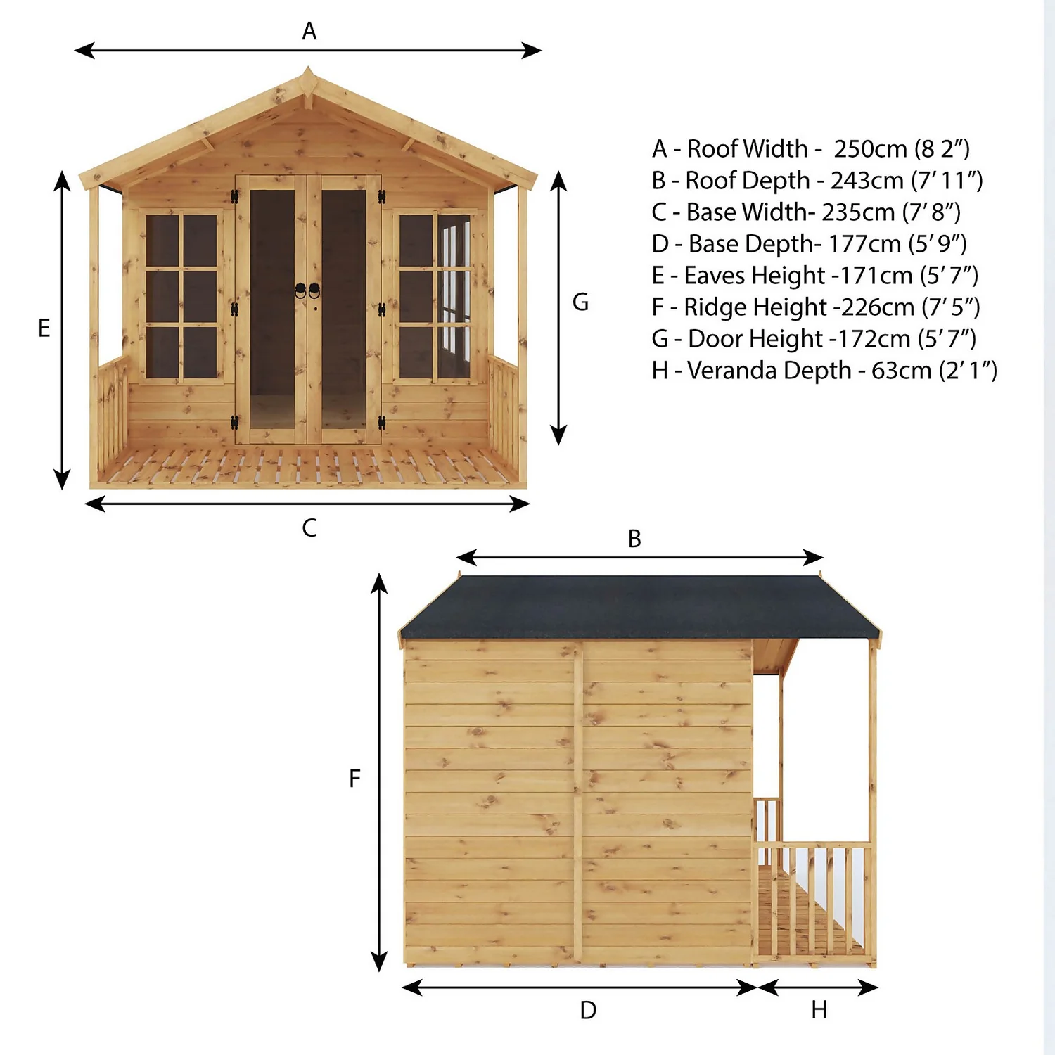 Mercia 8 X 8ft Traditional Summerhouse - Installation Included 11 Mercia 8 X 8ft Traditional Summerhouse - Installation Included - Image 9