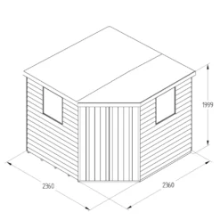 8x8ft Forest Overlap Pressure Treated Corner Shed -incl. Installation -Elise Bloom 12824009 8984833221109276